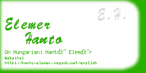 elemer hanto business card